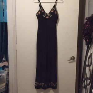 Black embroidered jumpsuit